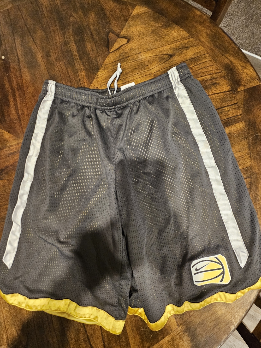 Nike Black and Yellow Mesh Athletic Shorts